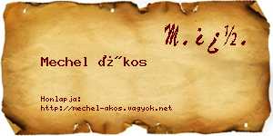 Mechel Ákos névjegykártya